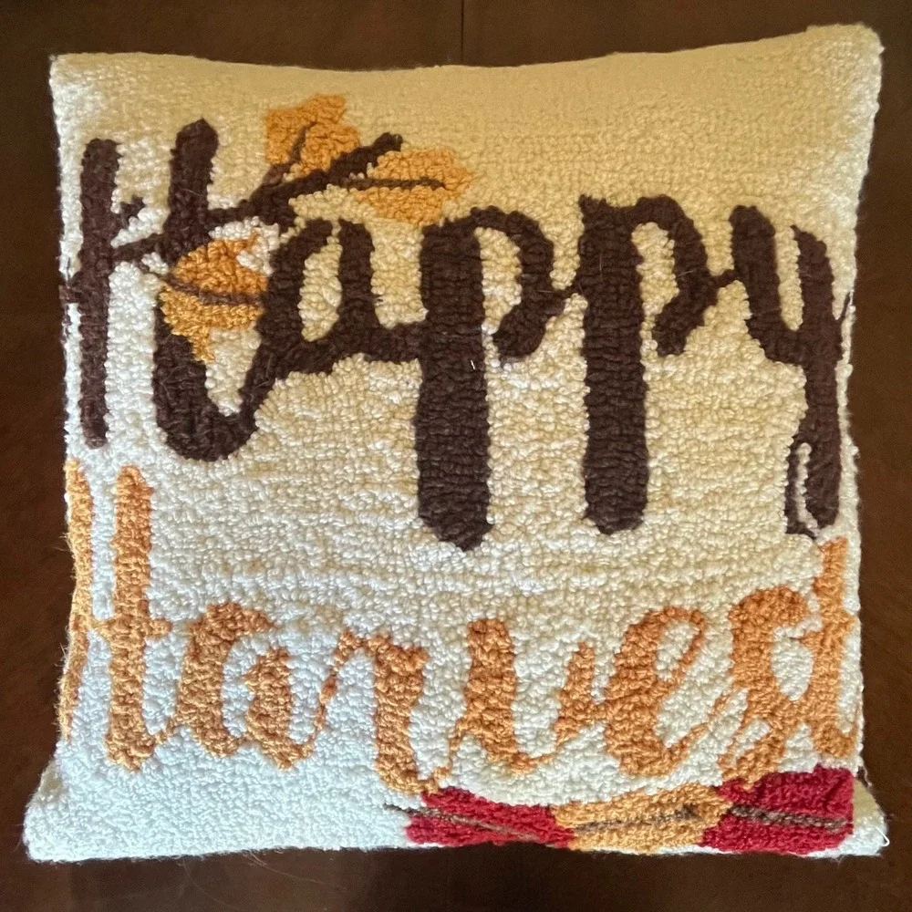 LOT OF 3 Throw Accent Pillows Fall Happy Harvest Bloomingville Autumn Down Decor